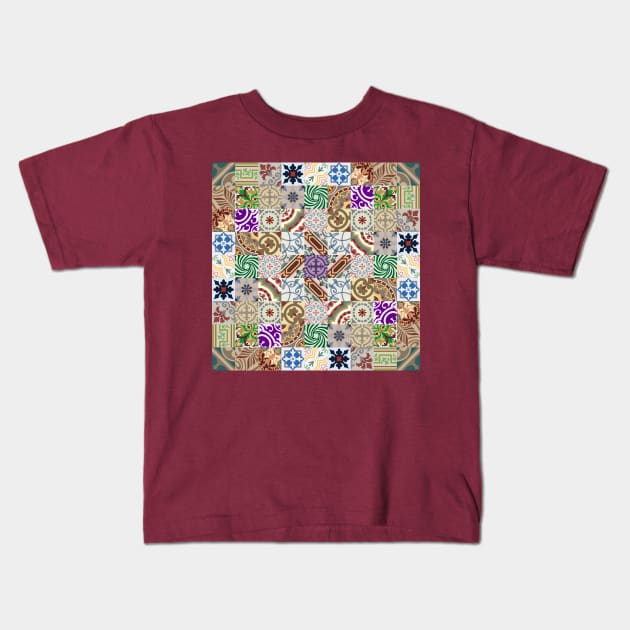 Cement tiling Kids T-Shirt by tuditees